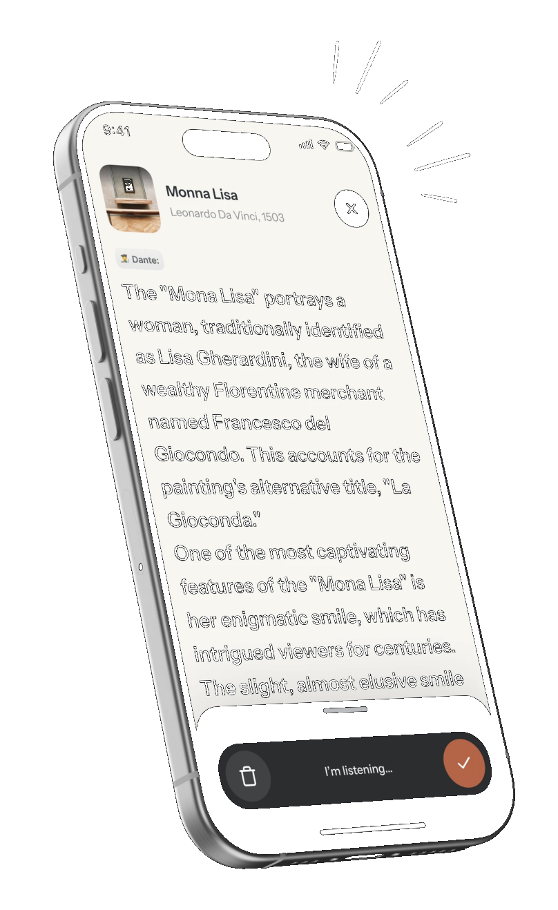 Dante app showing Monna Lisa